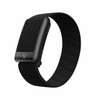 Schwarzes Smartwatch-Armband mit stilvollem Design.