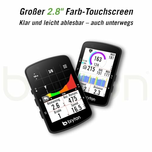 Bryton Fahrradcomputer mit großem Farb-Touchscreen.