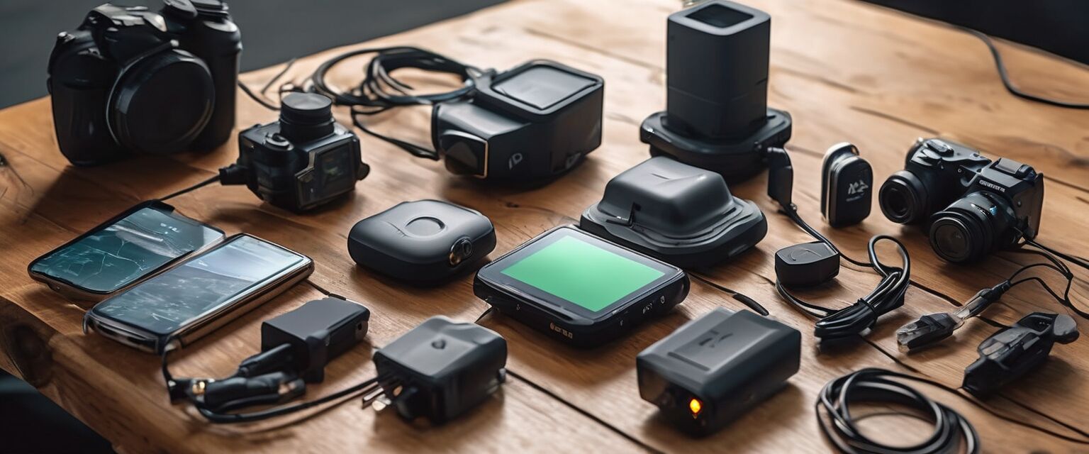 GPS accessories on a table