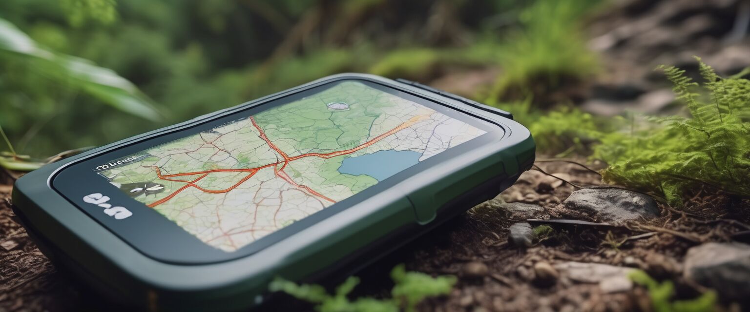 GPS device in action on a hiking trail