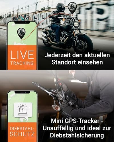 Motorrad mit GPS-Tracker und Diebstahlsicherung