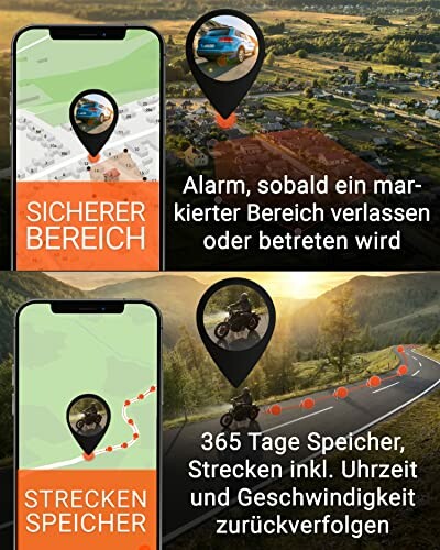 GPS-Tracking-App mit Sicherheitsbereich und Streckenspeicher