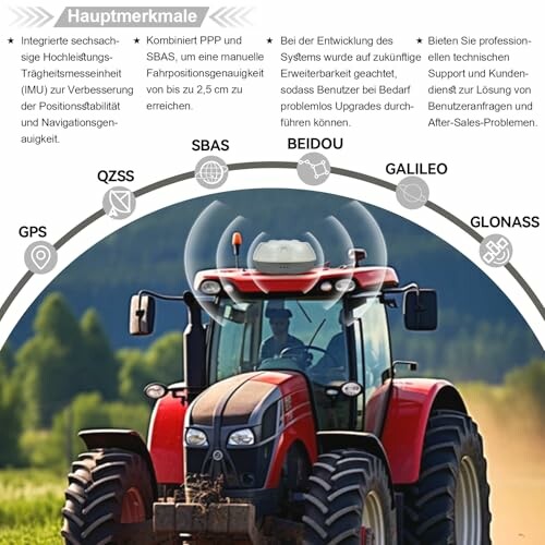 Traktor mit fortschrittlichen Navigationssystemen.