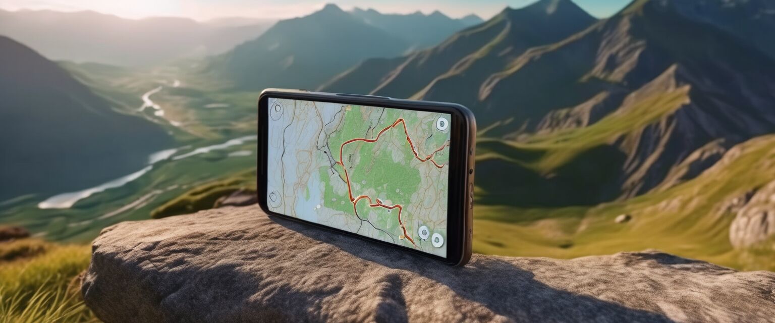 Offline GPS maps on a smartphone
