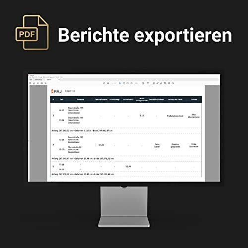 Bildschirm mit exportiertem PDF-Bericht