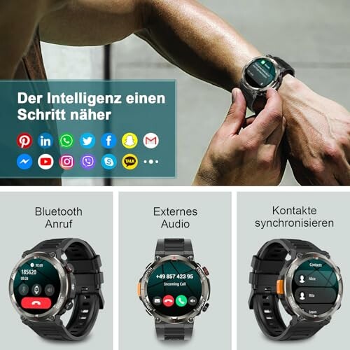 Smartwatch mit Anruffunktion und Synchronisation