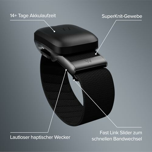 Smartwatch mit langer Akkulaufzeit und SuperKnit-Armband.